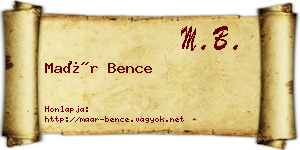 Maár Bence névjegykártya