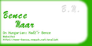 bence maar business card